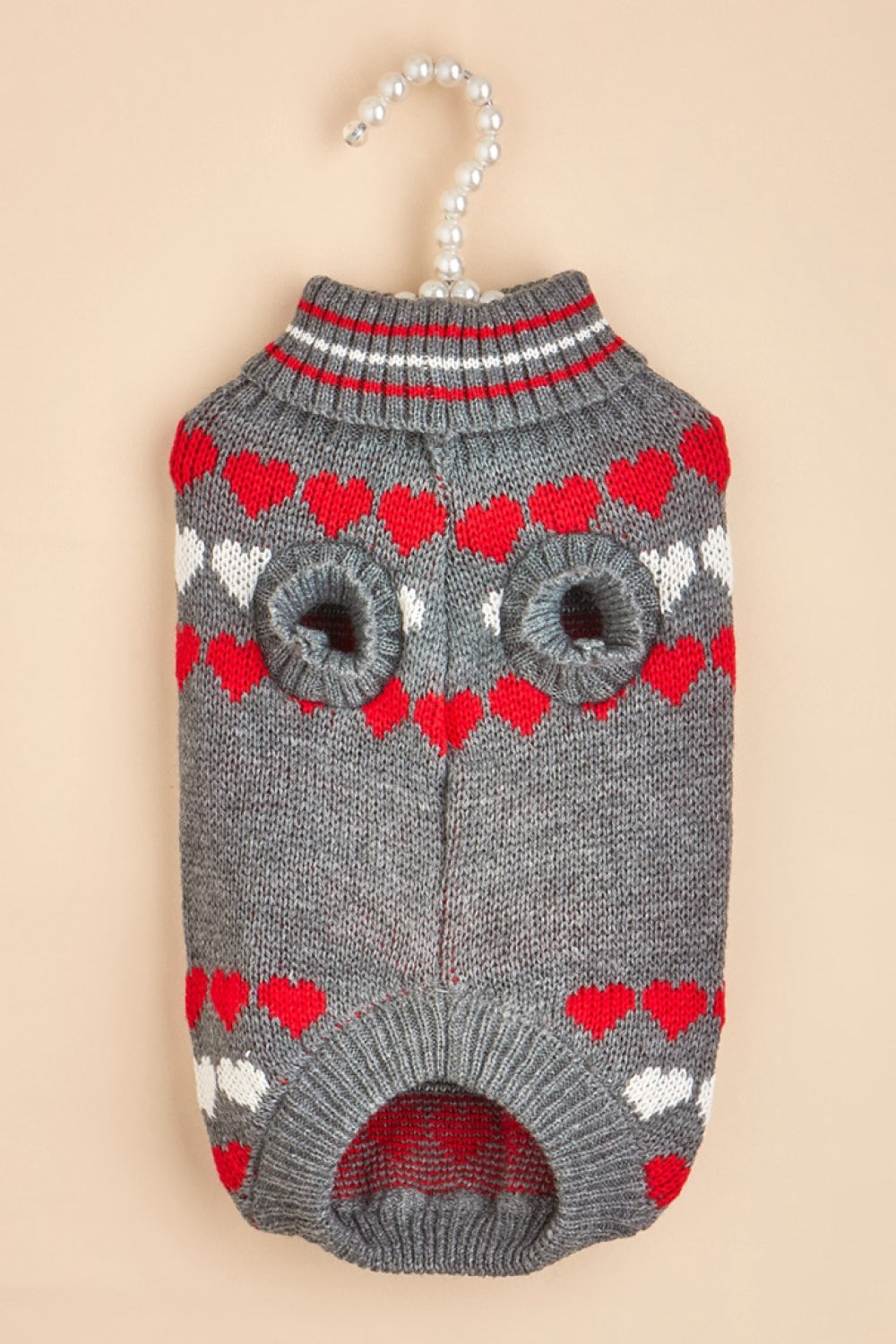 Heart Print Turtleneck Pet Sweater