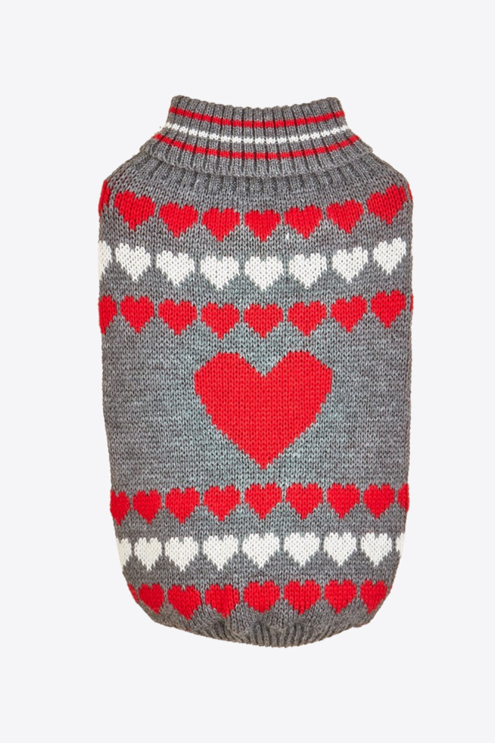 Heart Print Turtleneck Pet Sweater