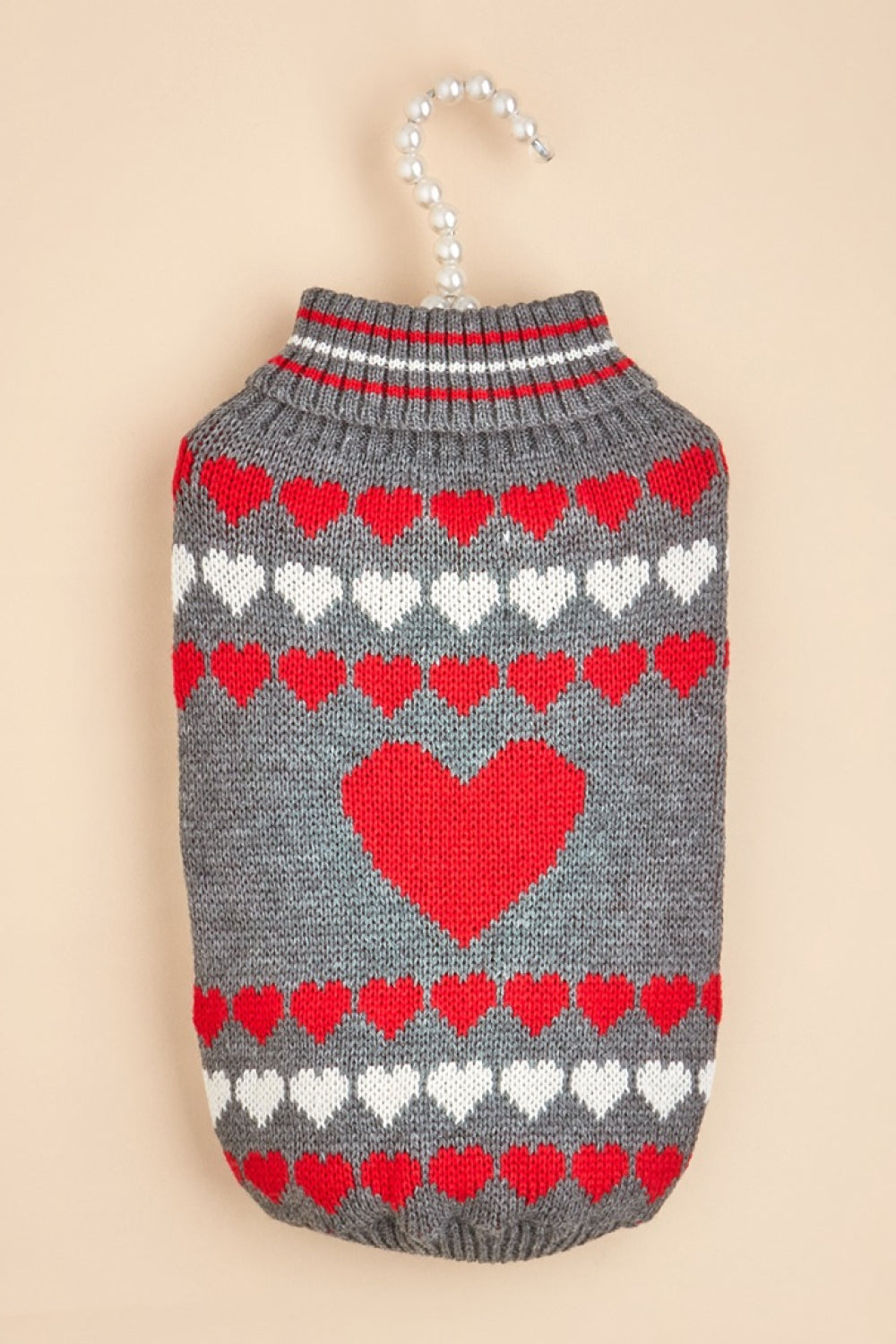 Heart Print Turtleneck Pet Sweater