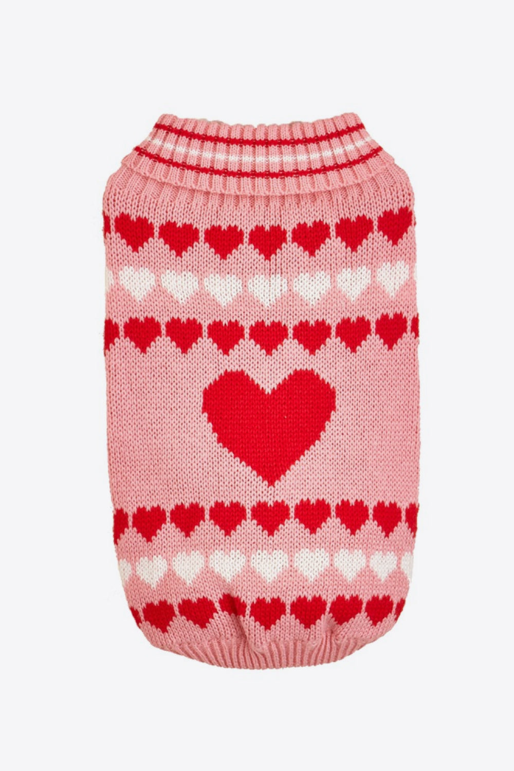 Heart Print Turtleneck Pet Sweater